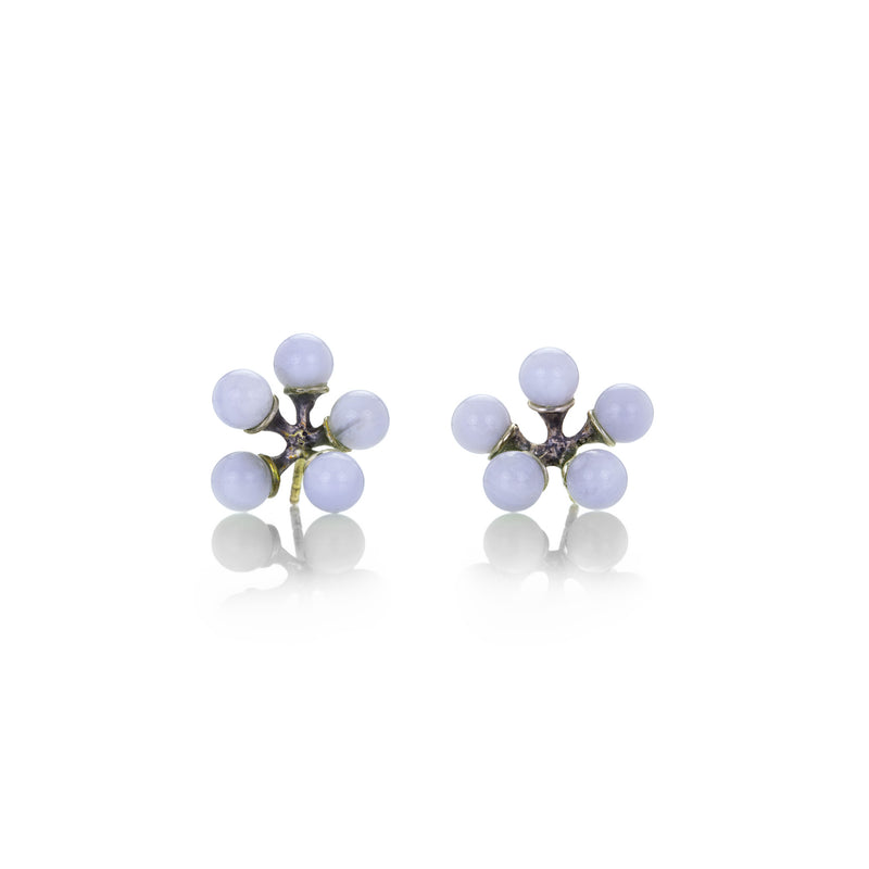 John Iversen Silver Chalcedony Micro Jacks Earrings | Quadrum Gallery