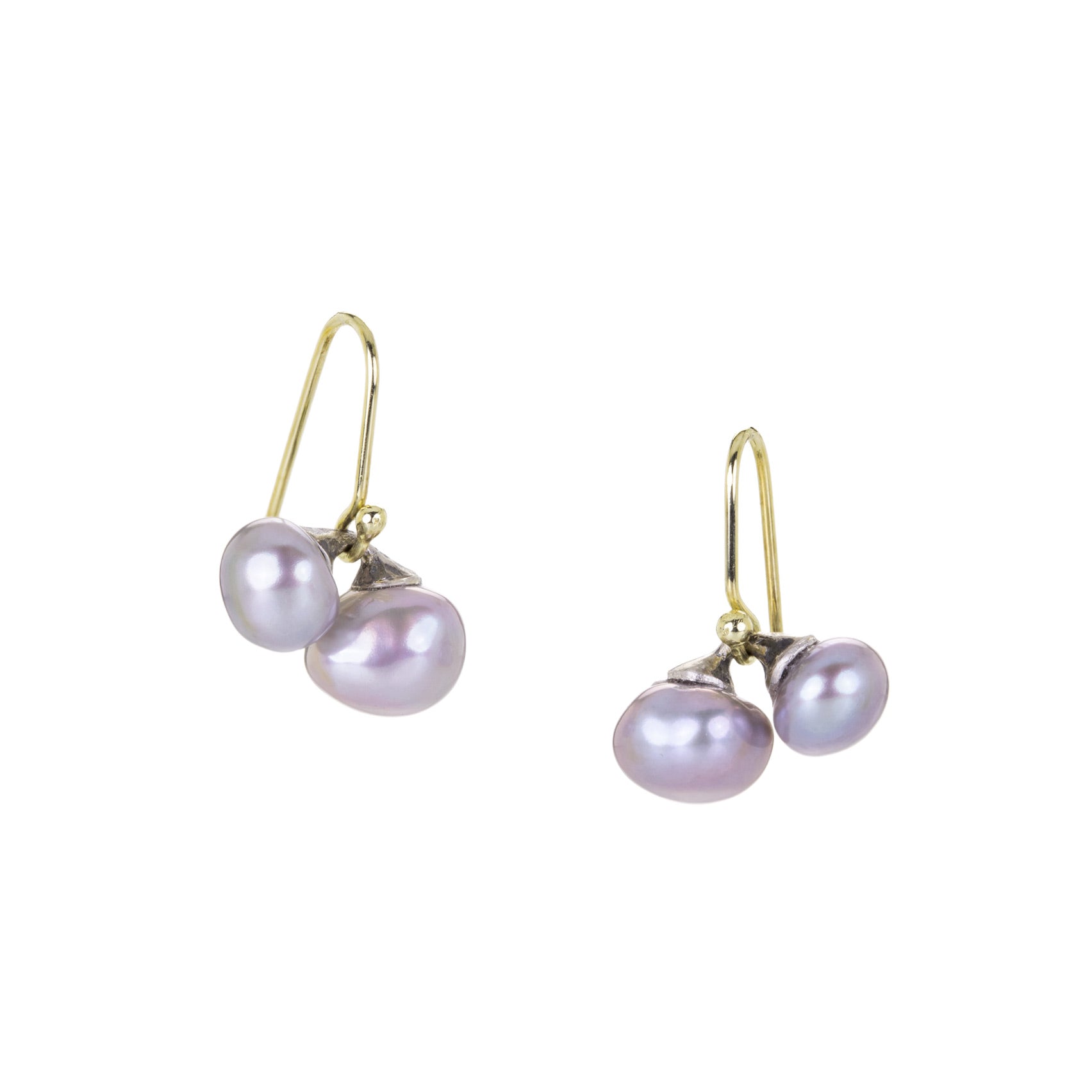 John Iversen Baroque Gray Freshwater Pearl Double Drop Earrings | Quadrum Gallery