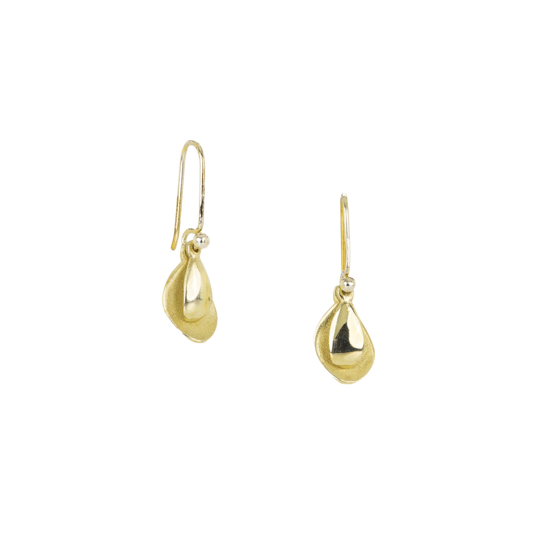John Iversen Tiny Double Leaf Drop Earrings | Quadrum Gallery