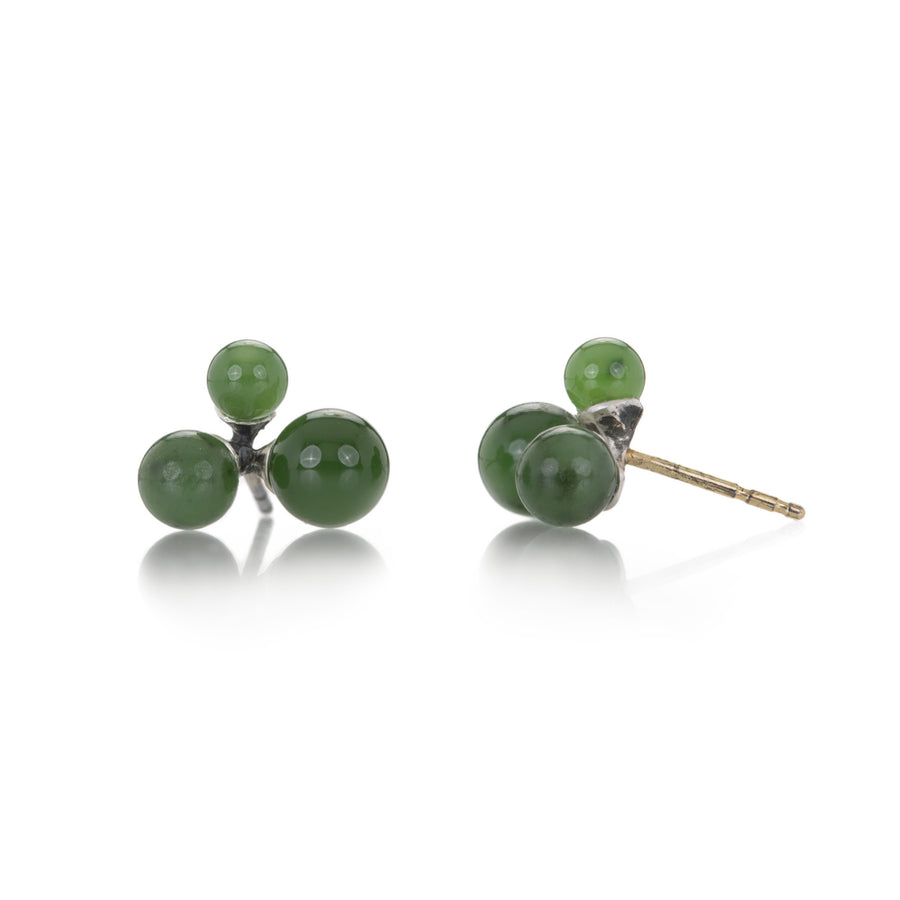 John Iversen Nephrite Jade Trio Jacks Earrings | Quadrum Gallery
