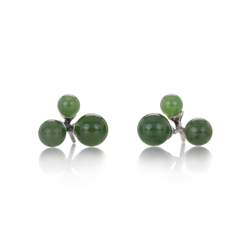 John Iversen Nephrite Jade Trio Jacks Earrings | Quadrum Gallery