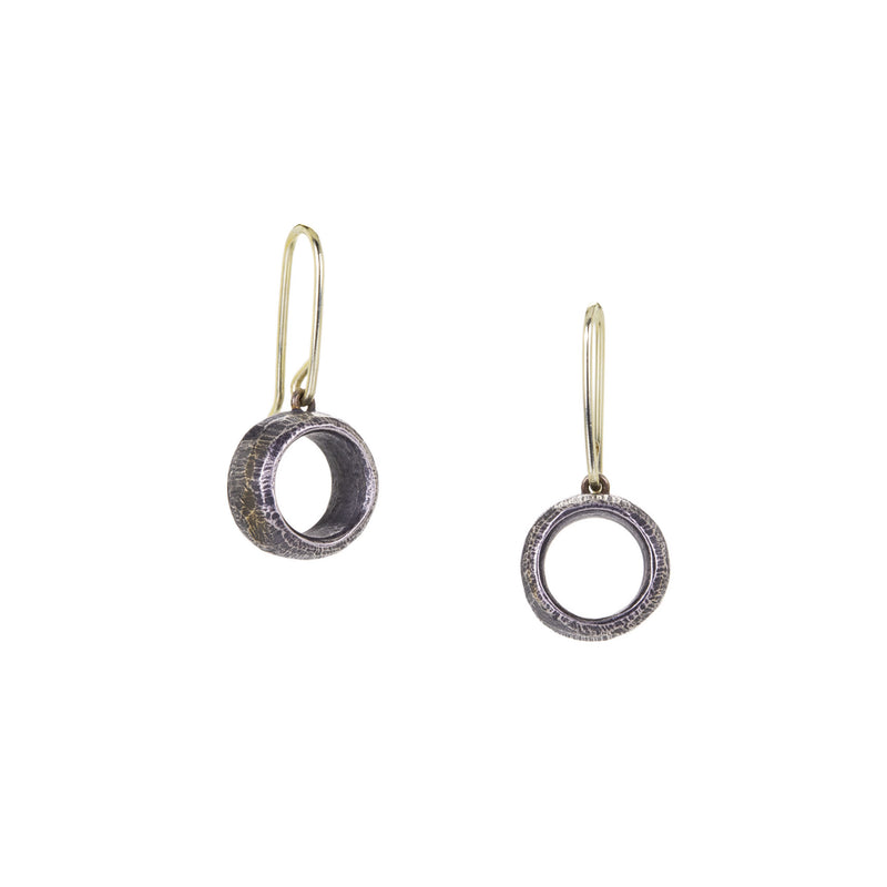 John Iversen Oxidized Sterling Silver Barrel Earrings | Quadrum Gallery