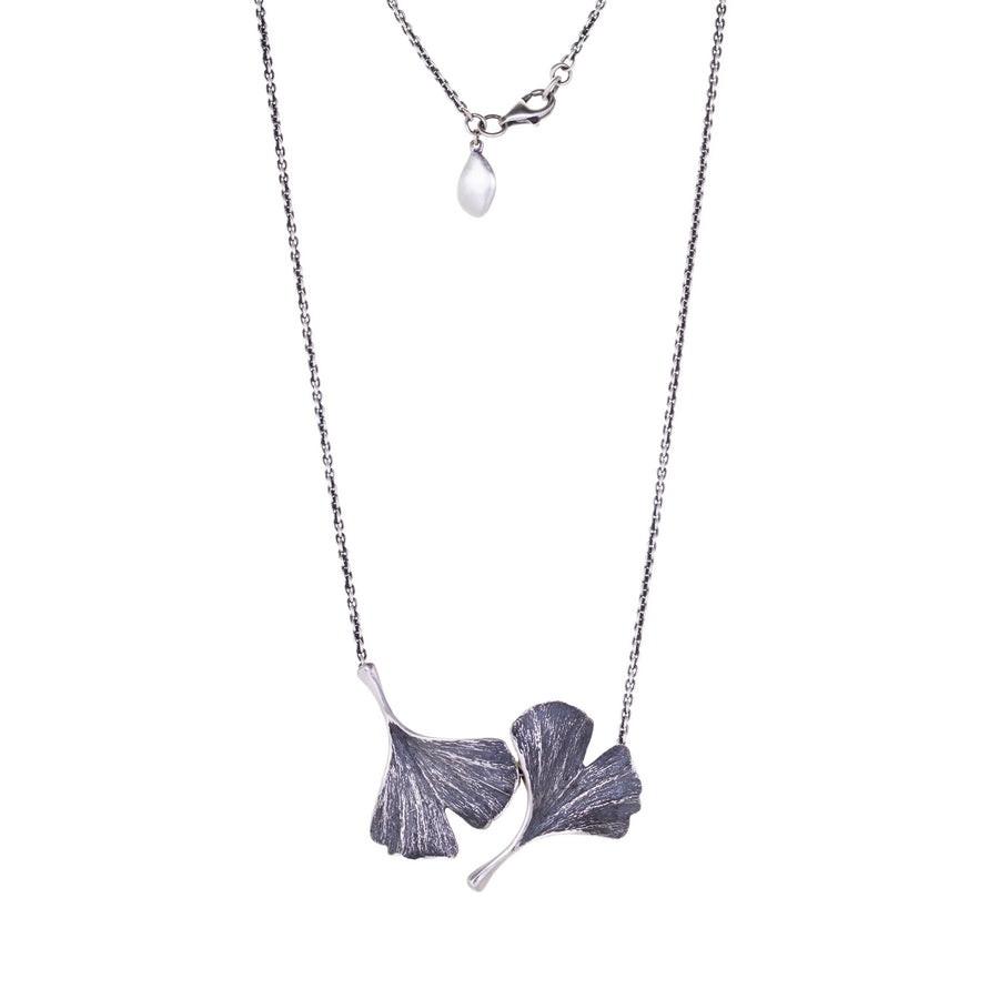 John Iversen Large Double Ginkgo Leaf Pendant Necklace | Quadrum Gallery