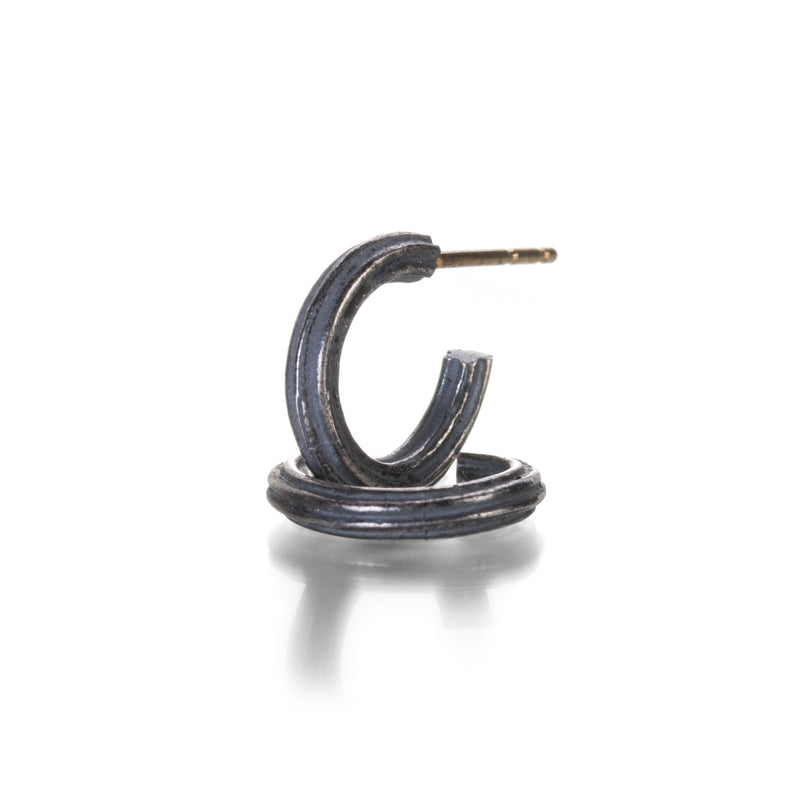 John Iversen Oxidized Silver Clematis Hoops | Quadrum Gallery