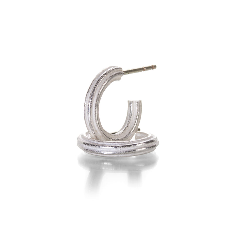 John Iversen Bright Silver Clematis Hoop Earrings | Quadrum Gallery