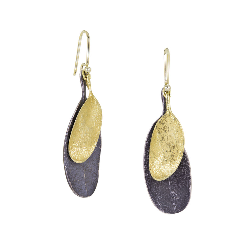 John Iversen 18k Tiny Double Leaf Drop Earrings | Quadrum Gallery