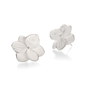 John Iversen Large Silver Twin Hydrangea Studs | Quadrum Gallery