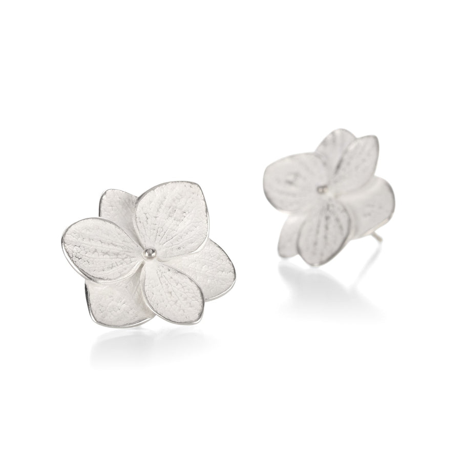 John Iversen Large Silver Twin Hydrangea Studs | Quadrum Gallery