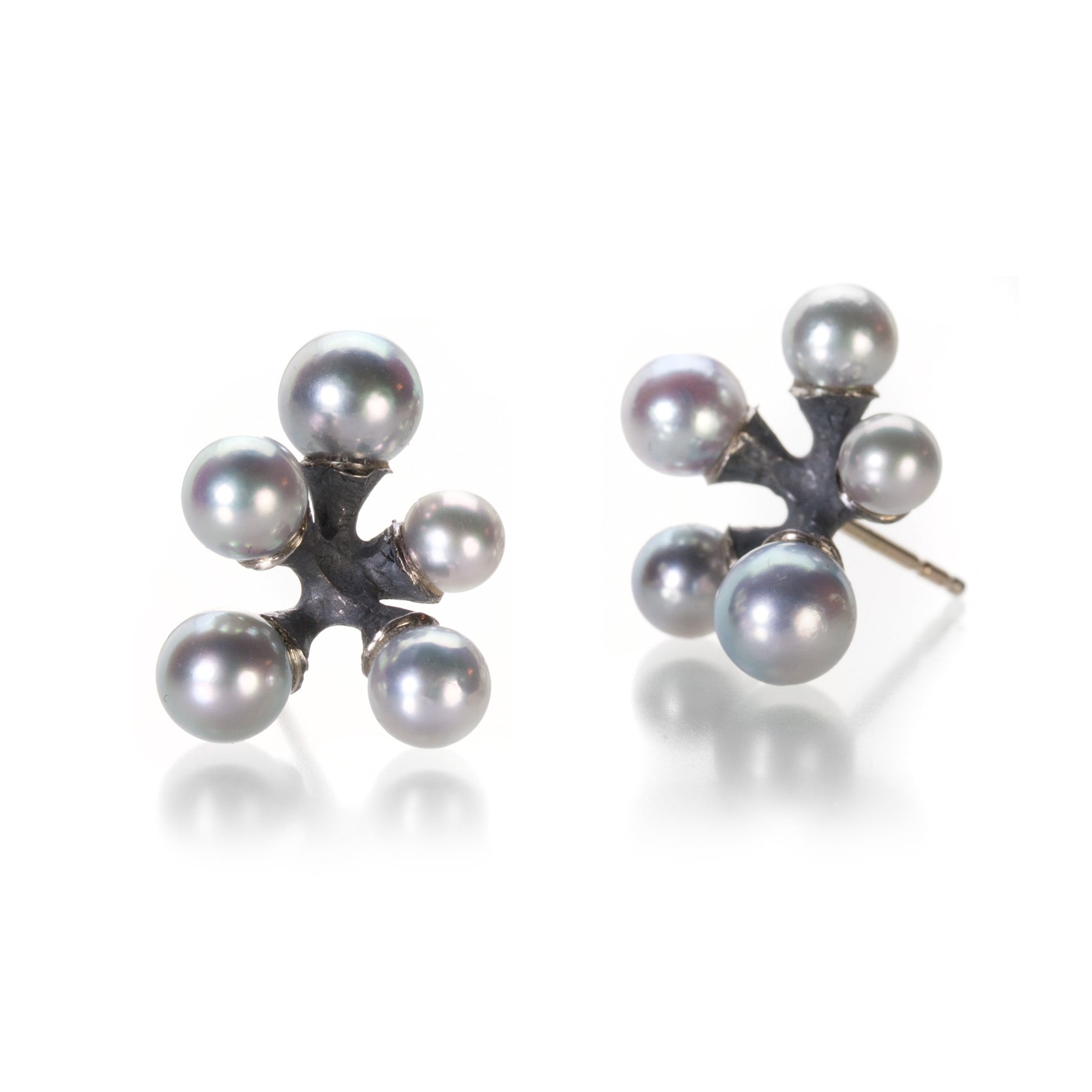 John Iversen Micro Gray Akoya Pearl Jacks Earrings | Quadrum Gallery