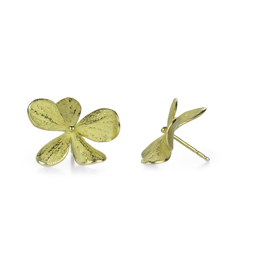 John Iversen 18k Yellow Gold Single Hydrangea Studs | Quadrum Gallery