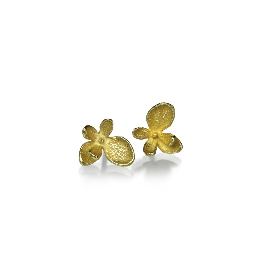John Iversen 18k Yellow Gold Tiny Hydrangea Studs | Quadrum Gallery