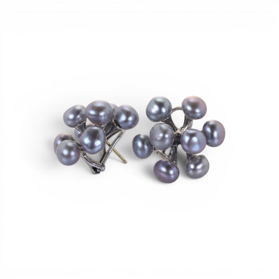 John Iversen Single Freshwater Gray Pearl Jacks Earrings | Quadrum Gallery