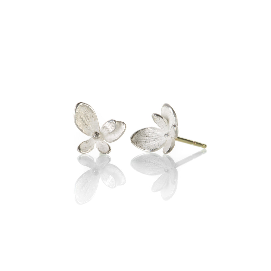 John Iversen Bright Sterling Silver Baby Hydrangea Studs | Quadrum Gallery