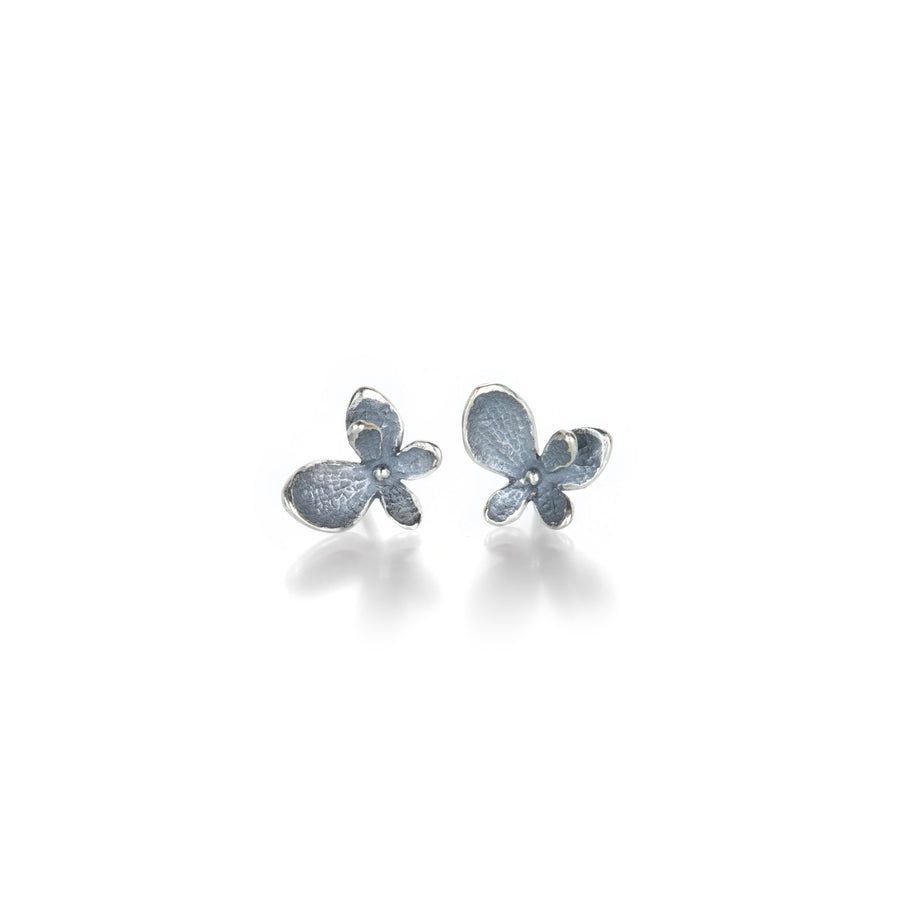 John Iversen Oxidized Baby Hydrangea Studs | Quadrum Gallery