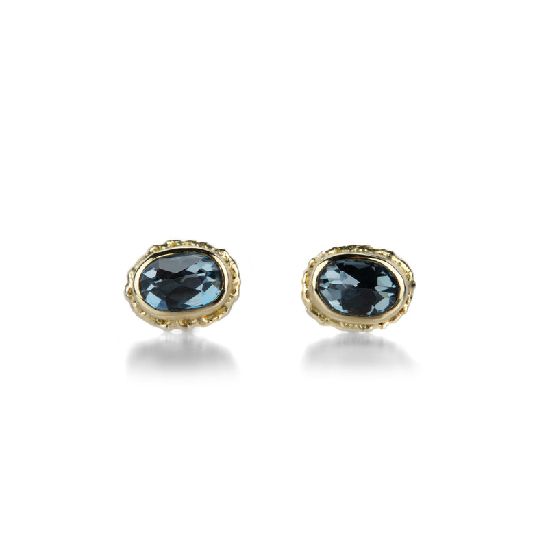 Jamie Joseph Oval London Blue Topaz Stud Earrings  | Quadrum Gallery