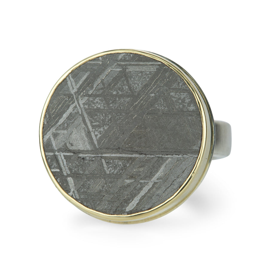 Jamie Joseph Round Scrimshaw Meteorite Ring | Quadrum Gallery