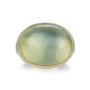 Jamie Joseph Oval Smooth Green Moonstone Ring | Quadrum Gallery