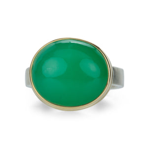 Jamie Joseph Oval Smooth Chrysoprase Ring | Quadrum Gallery