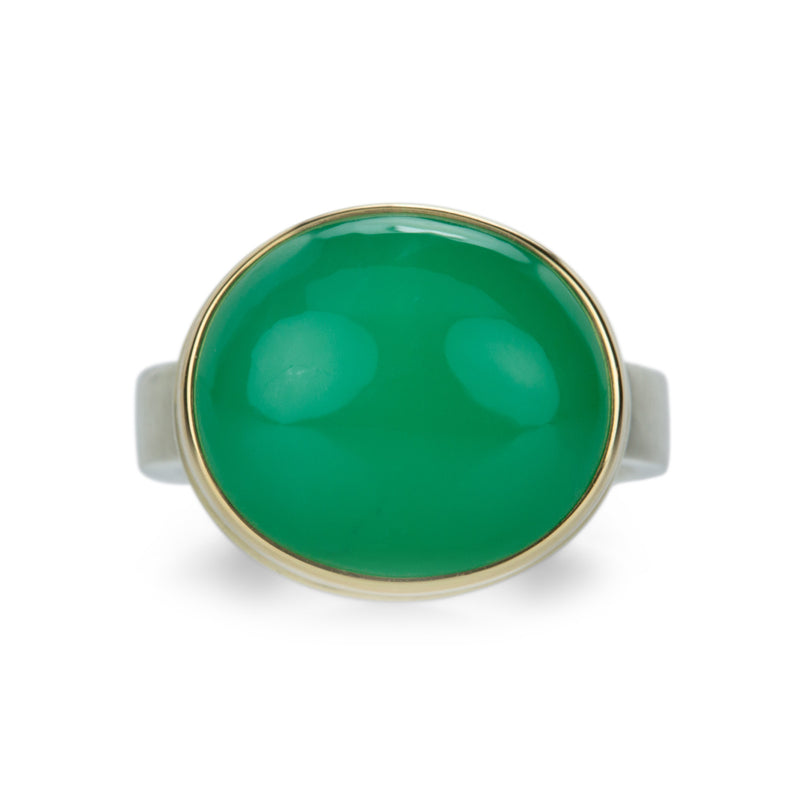 Jamie Joseph Oval Smooth Chrysoprase Ring | Quadrum Gallery