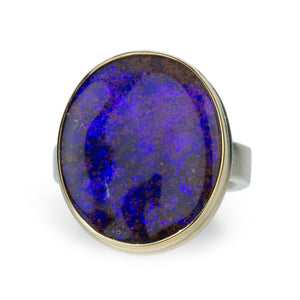 Jamie Joseph Vertical Oval Boulder Opal Ring | Quadrum Gallery