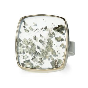 Jamie Joseph Rectangular Pyrite in Quartz Ring | Quadrum Gallery