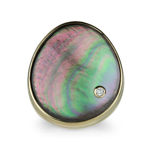 Jamie Joseph Smooth Black Mother of Pearl Ring | Quadrum Gallery