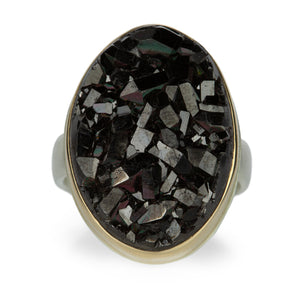 Jamie Joseph Oval Brazilian Black Druzy Ring | Quadrum Gallery