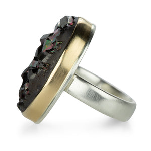 Jamie Joseph Oval Brazilian Black Druzy Ring | Quadrum Gallery