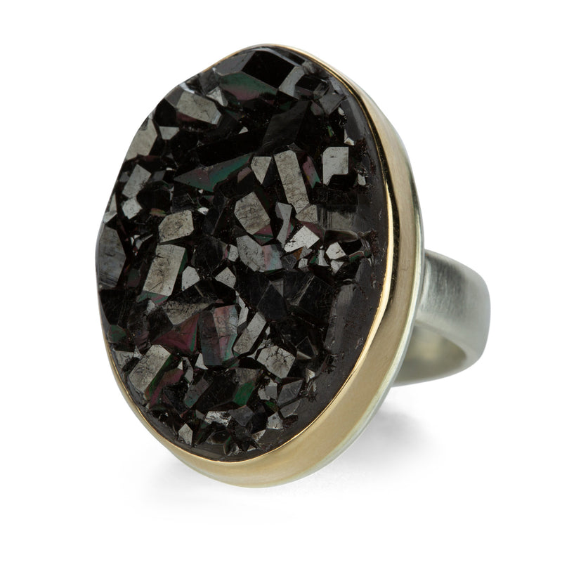 Jamie Joseph Oval Brazilian Black Druzy Ring | Quadrum Gallery