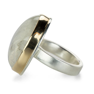 Jamie Joseph Large Oval White Rainbow Moonstone Ring | Quadrum Gallery