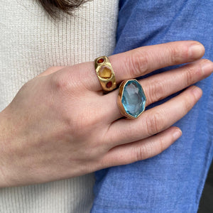 Jamie Joseph Faceted Freeform Aquamarine Ring | Quadrum Gallery