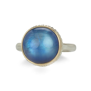 Jamie Joseph Round Smooth Rainbow Moonstone Ring | Quadrum Gallery