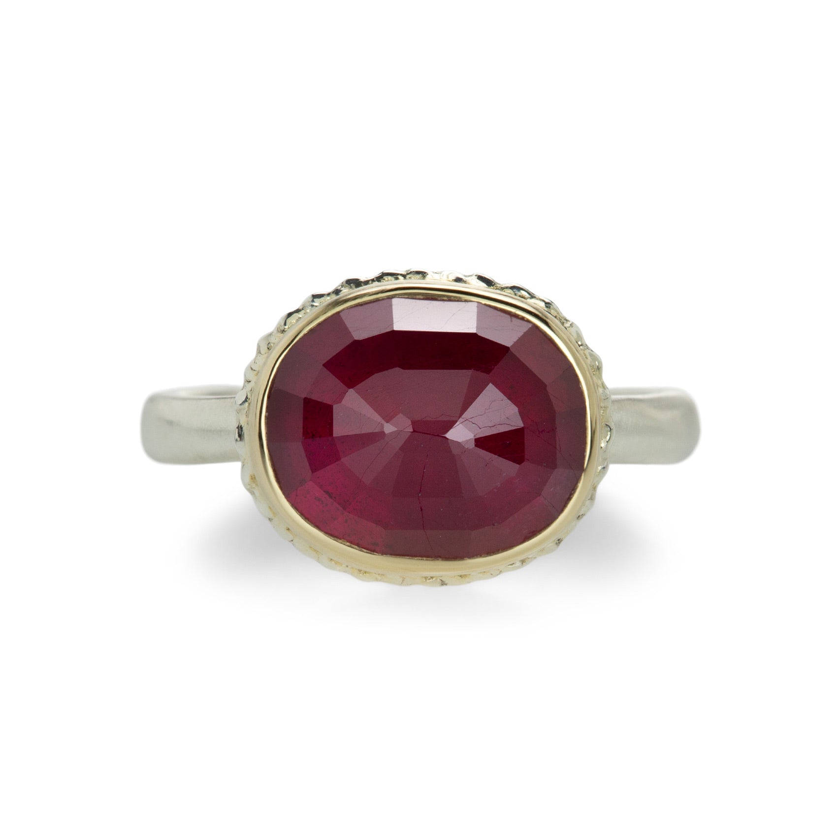 Inverted Color Ruby Jamie Joseph Oval Inverted African Ruby Ring | Quadrum Gallery