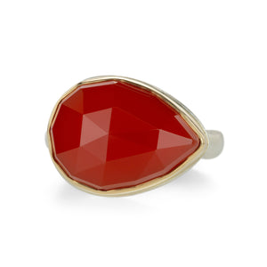 Jamie Joseph Teardrop Orange Chalcedony Ring | Quadrum Gallery