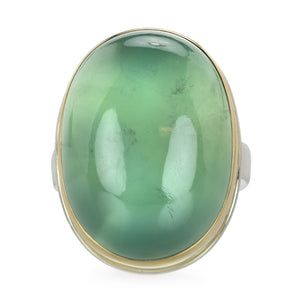 Jamie Joseph Vertical Oval Smooth Prehnite Ring | Quadrum Gallery