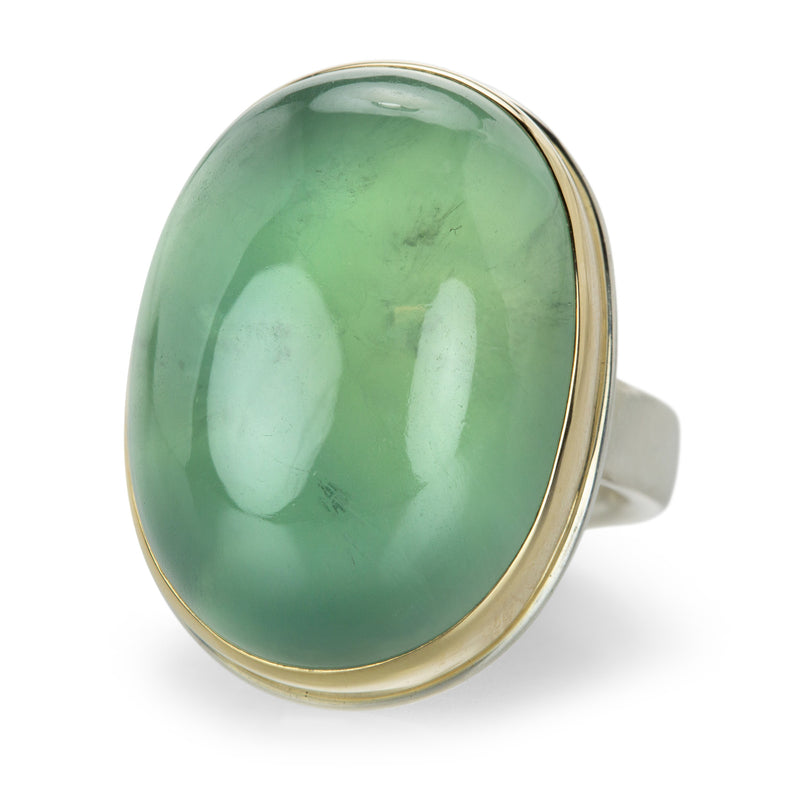 Jamie Joseph Vertical Oval Smooth Prehnite Ring | Quadrum Gallery