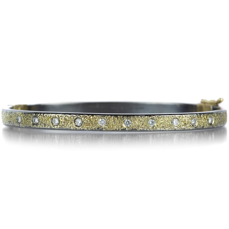 Kate Maller Essential Dusted Hinged Bangle with Diamonds | Quadrum Gallery