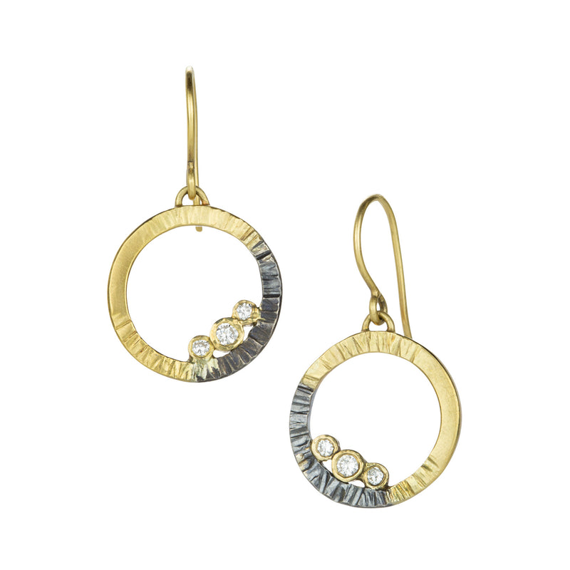 Kate Maller Mixed Metal Turning Aspen Earrings with Diamonds | Quadrum Gallery