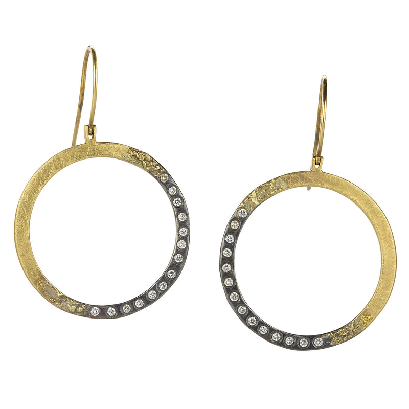 Kate Maller Sunshine Hoop Drop Earrings with Diamonds | Quadrum Gallery