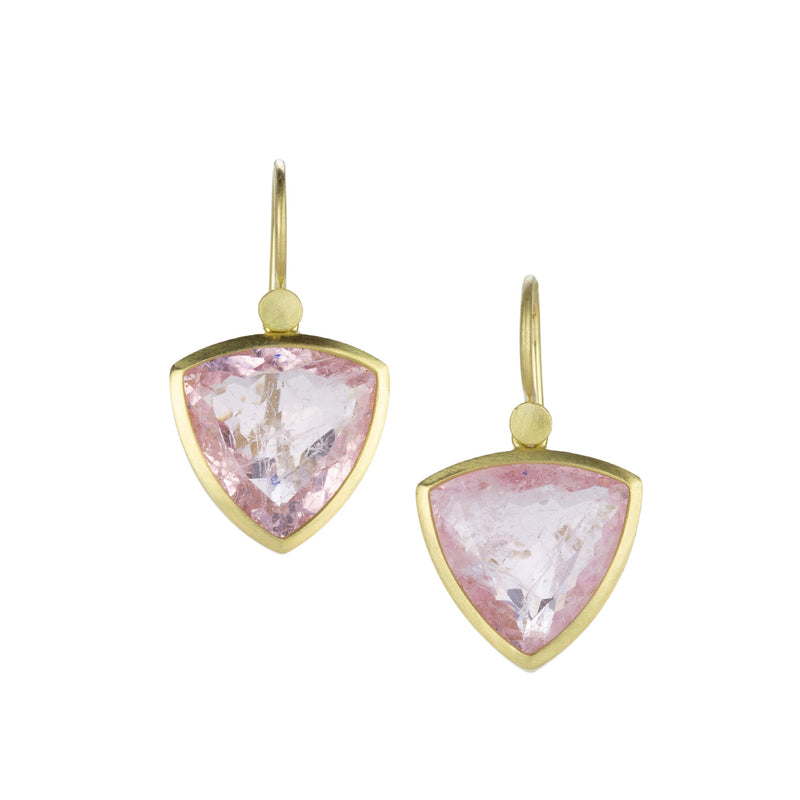 Lola Brooks Trillion Morganite Drop Earrings | Quadrum Gallery