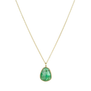 Lola Brooks Emerald Pebble Drop Pendant Necklace | Quadrum Gallery