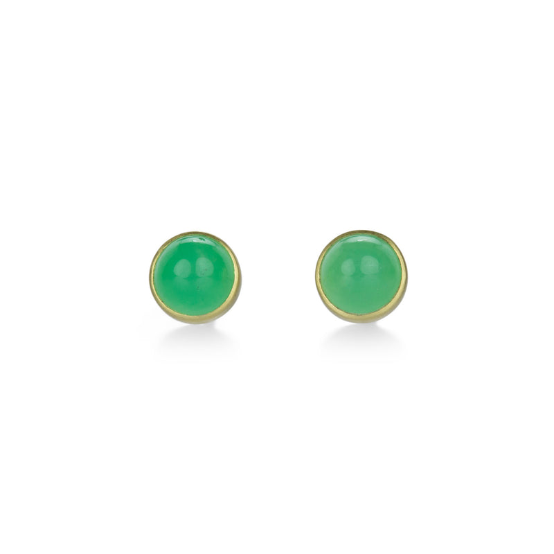 Lola Brooks Round Chrysoprase Studs | Quadrum Gallery