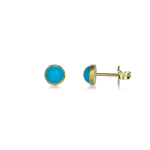 Lola Brooks Round Sleeping Beauty Turquoise Stud Earrings | Quadrum Gallery