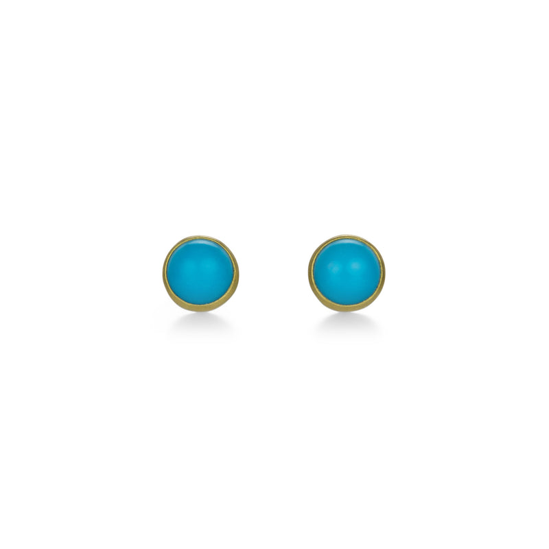 Lola Brooks Round Sleeping Beauty Turquoise Stud Earrings | Quadrum Gallery