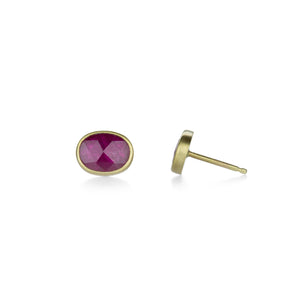 Lola Brooks Oval Madagascar Ruby Studs | Quadrum Gallery