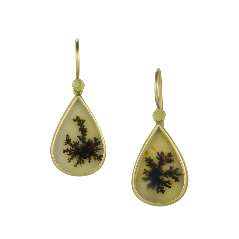 Lola Brooks 18k Teardrop Dendritic Agate Drop Earrings | Quadrum Gallery