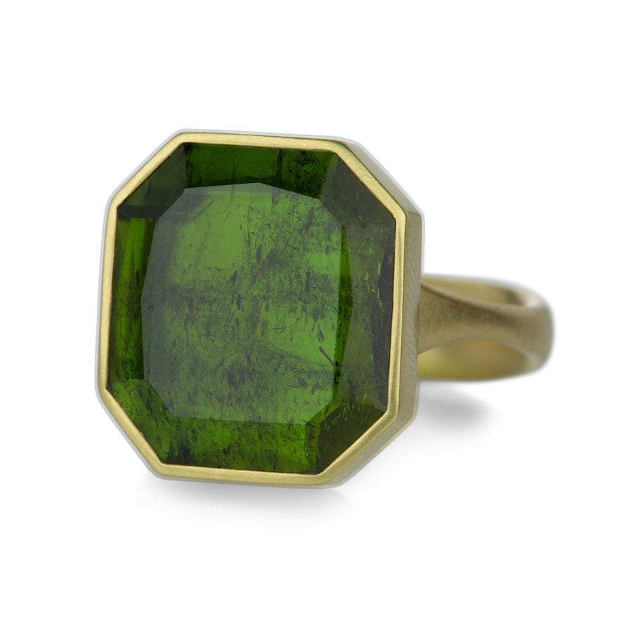 Lola Brooks Portrait Cut Deep Green Tourmaline Ring | Quadrum Gallery