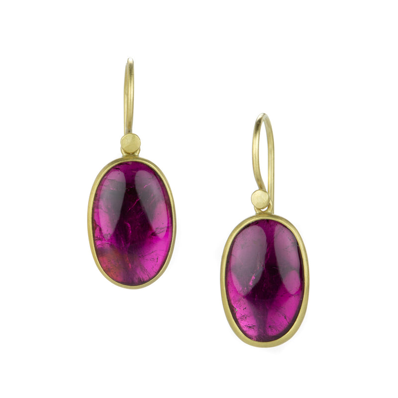 Lola Brooks Oval Bright Pink Tourmaline Drop Earrings | Quadrum Gallery