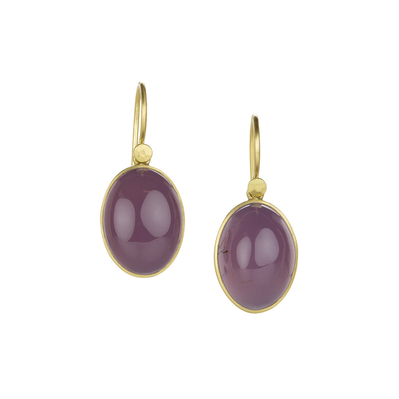 Lola Brooks Oval Purple Chalcedony Drop Earrings | Quadrum Gallery