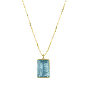 Lola Brooks Emerald Cut Aquamarine Pendant Necklace | Quadrum Gallery